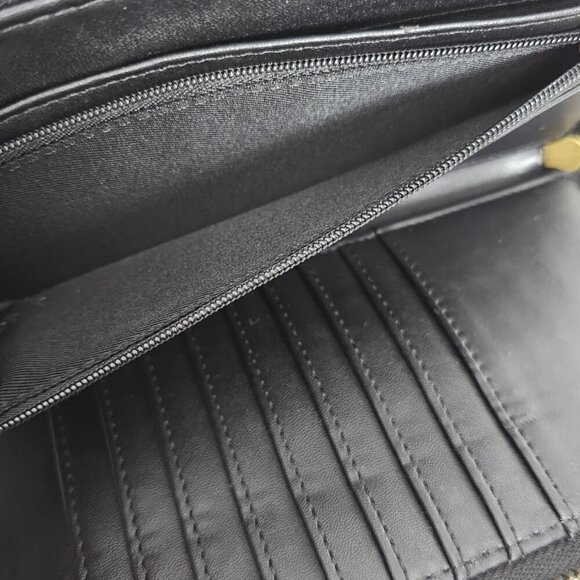 Universal Thread Vegan Pebble Leather New Zip Around Large Black Wallet - Picture 5 of 5